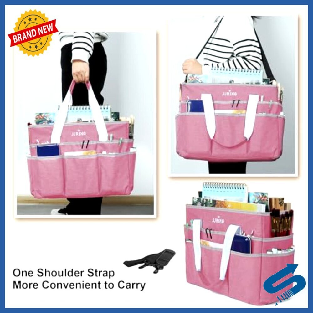 Large Craft Organizer Tote Bag with Multiple Pockets for Storage and - Picture 5 of 7